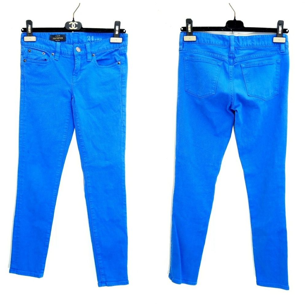 J. Crew Cobalt Skinny Ankle Jeans - Picture 2 of 4